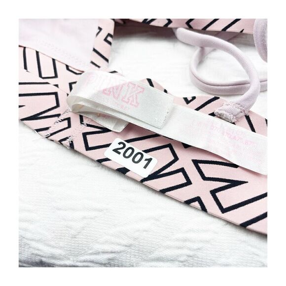 BUY 1 GET 1 FREE Victorias Secret lace bralette black pink small triangle strapp - Picture 5 of 7